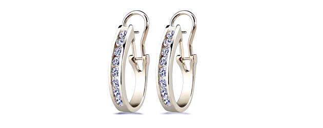 Diamond Hoop Earrings 1/4 Carat Total Weight