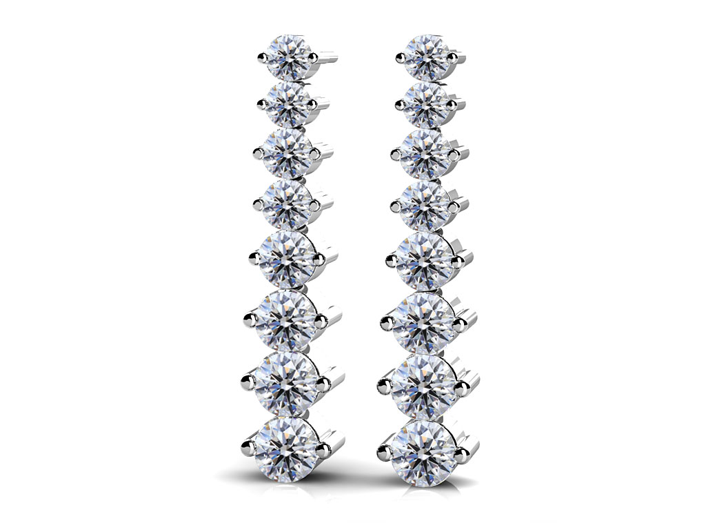 Diamond Drop Earrings 1.0 Carat Total Weight