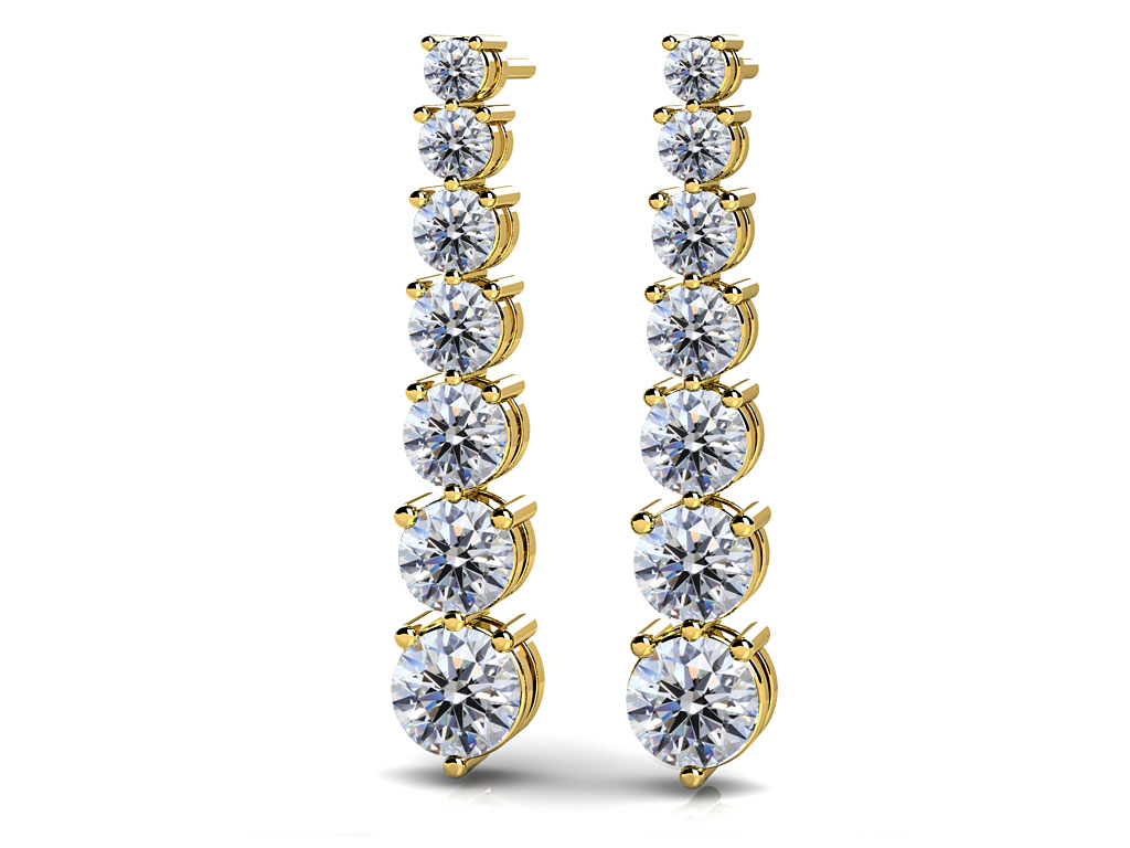 Prong Set Diamond Cascade Earrings 1/2 Carat Total Weight