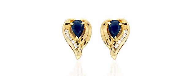 Sapphire and Diamond Earrings 1.11 Carat Total Weight