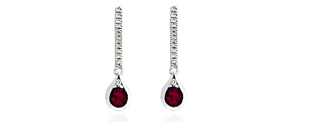Ruby & Diamond Drop Earrings 1.6 Carat Total Weight