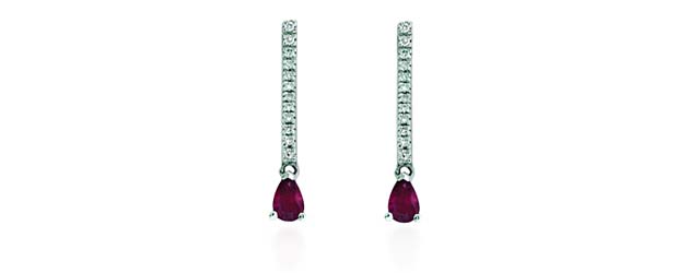 Pear Shape Sapphire & Diamond Drop Earrings 1.05 Carat Total Weight