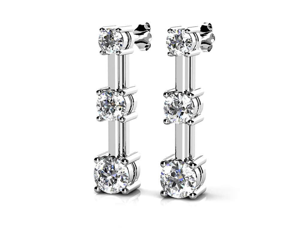 3-Stone Diamond Earrings 1/2 Carat Total Weight