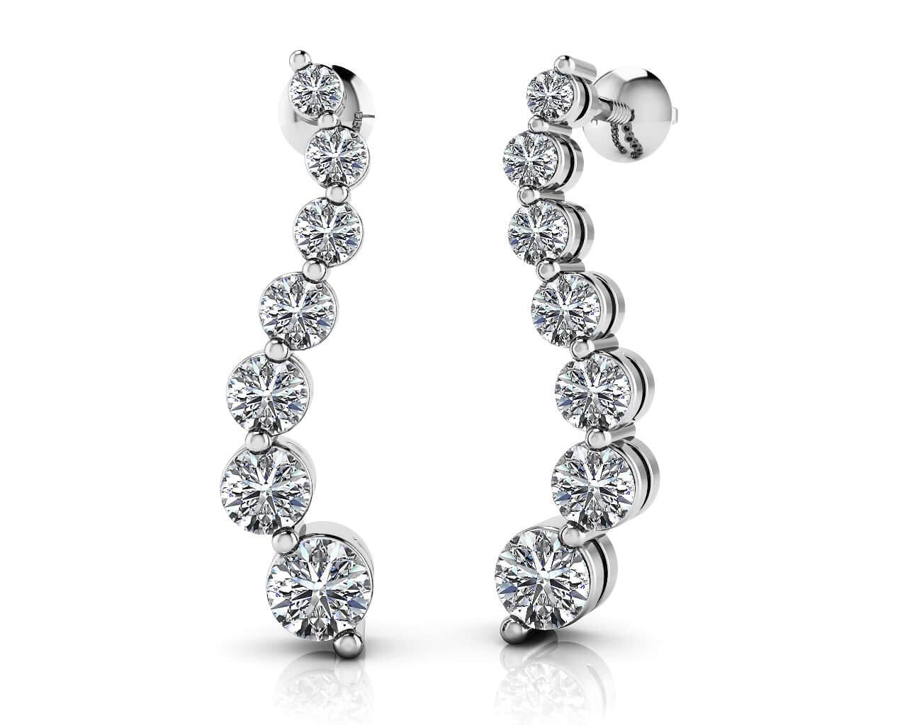 Wavy Journey Round Link Diamond Earrings 3/8 Carat Total Weight