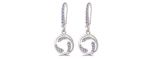 Diamond Wave Hoop Earrings 3/4 Carat Total Weight