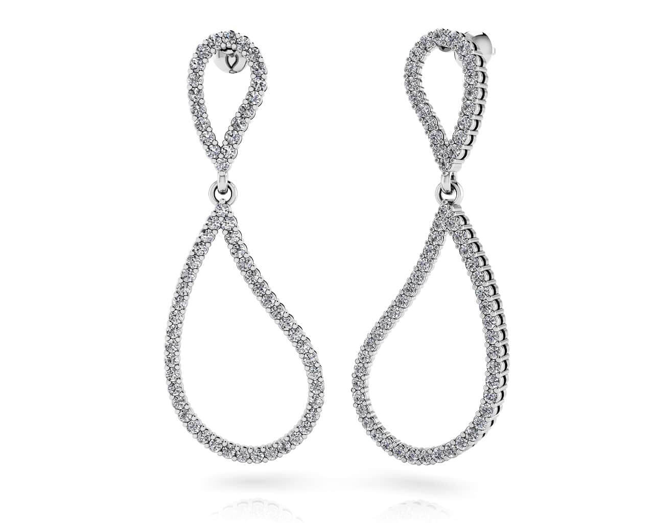 Wavy Eight Diamond Earrings 3/4 Carat Total Weight