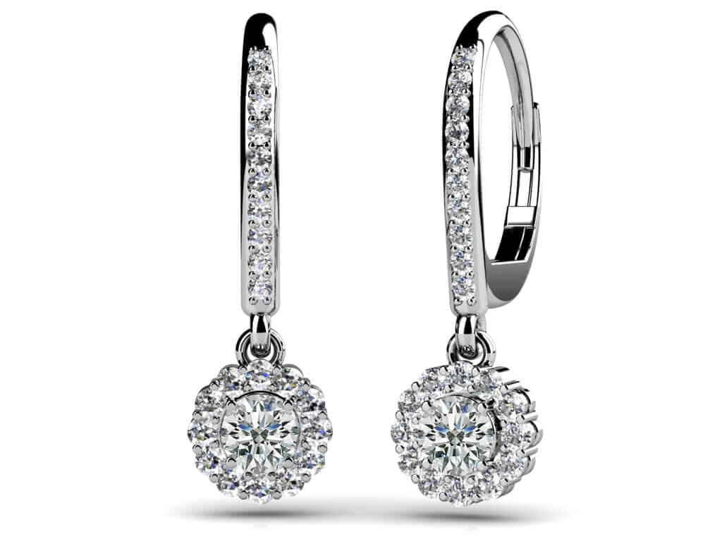 Stylish Diamond Drop Earrings 0.45 Carat Total Weight
