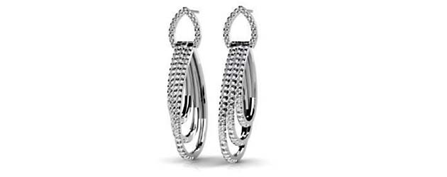 Hanging Diamond Hoop Earrings 3.12 Carat Total Weight