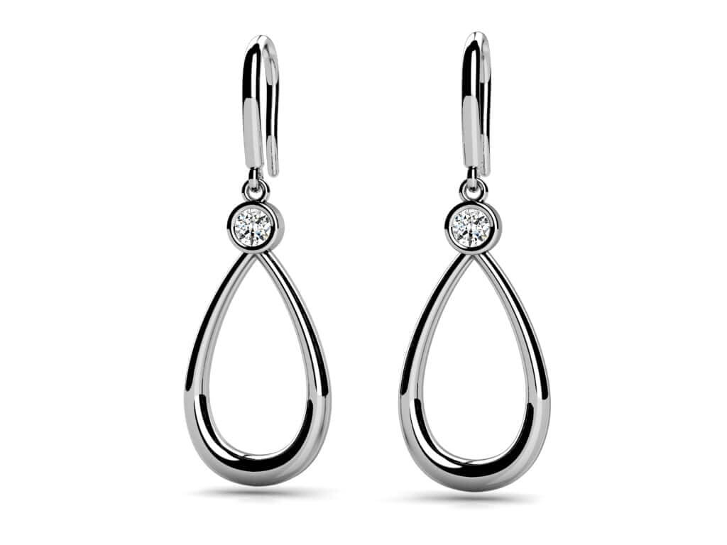 Solitaire Teardrop Designer Diamond Earrings 1/4 Carat Total Weight