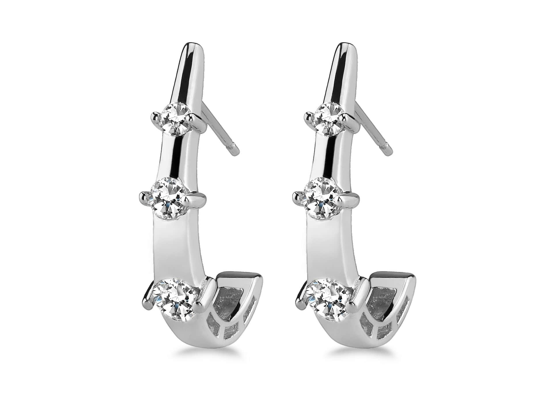 3-Stone Diamond Earrings 1/4 Carat Total Weight