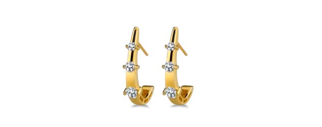 3-Stone Diamond Earrings 1/4 Carat Total Weight