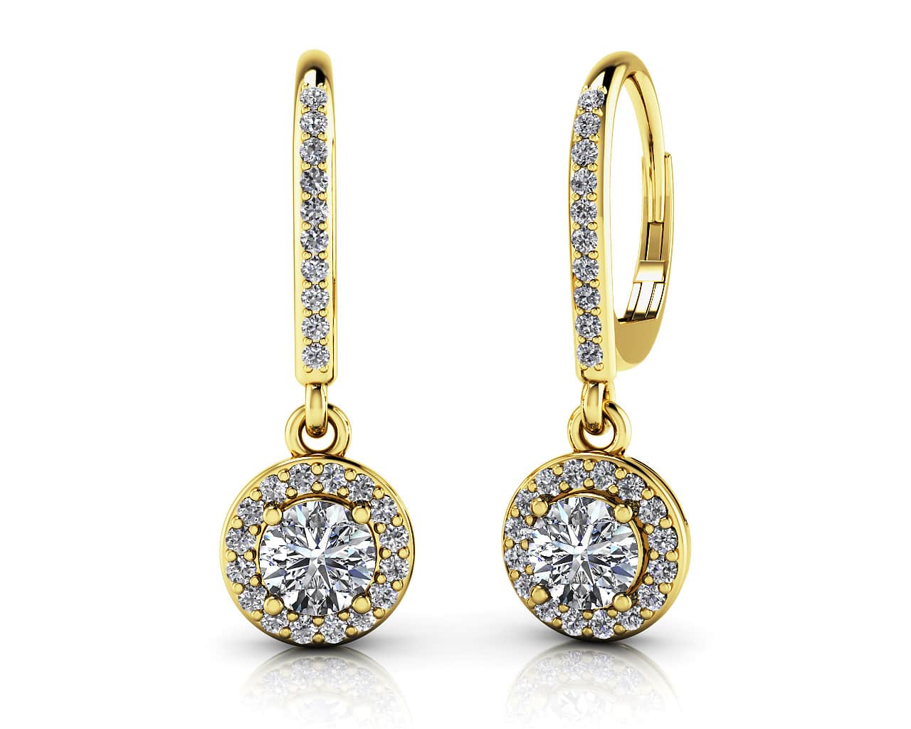Surrounded With Love Diamond Drop Earrings 3/4 Carat Total Weight