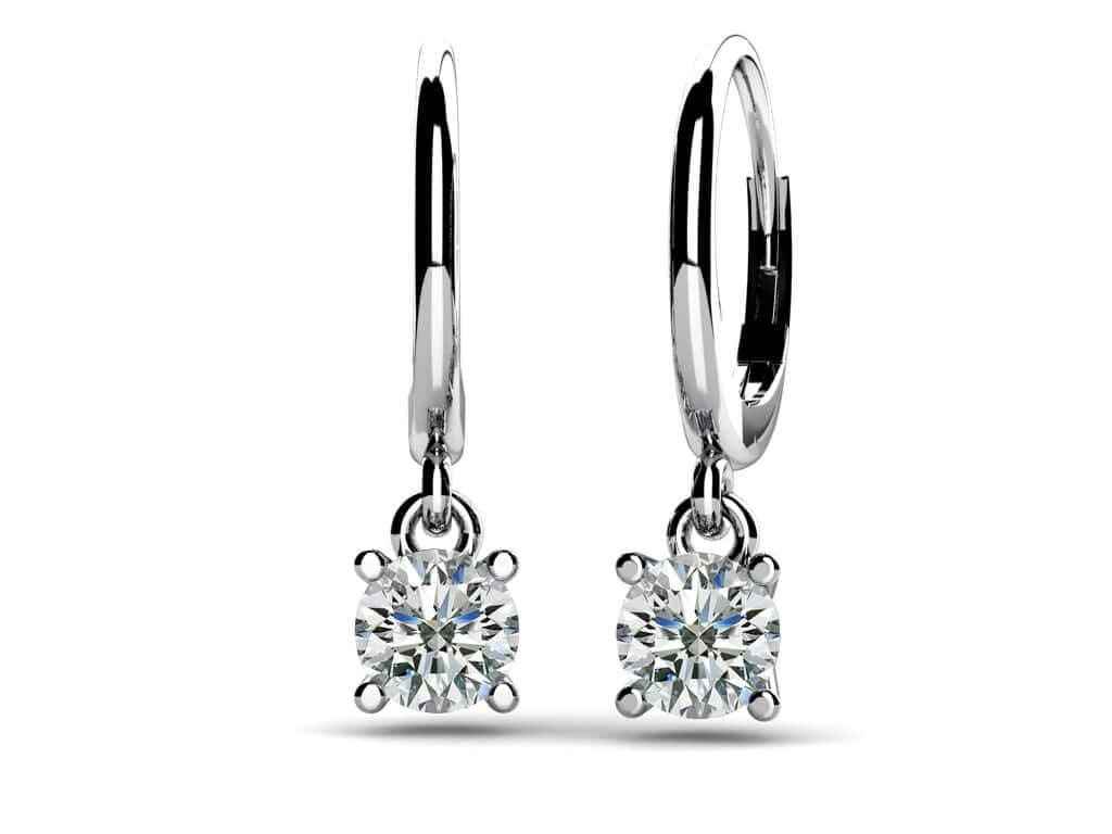 Classic Four Prong Diamond Drop Earrings 1/4 Carat Total Weight