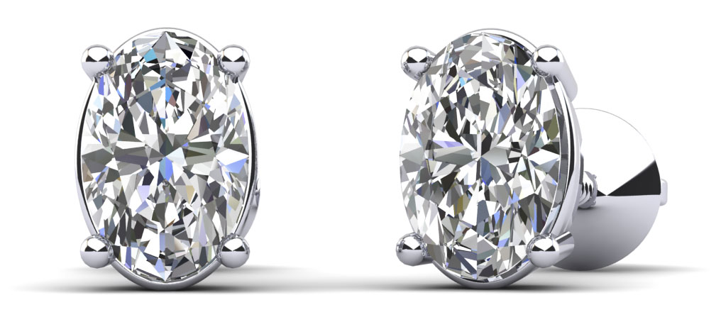 Oval Opulence Diamond Stud Earrings 0.66 Carat Total Weight