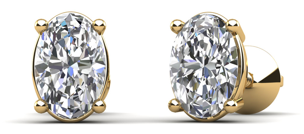 Oval Opulence Diamond Stud Earrings 0.66 Carat Total Weight