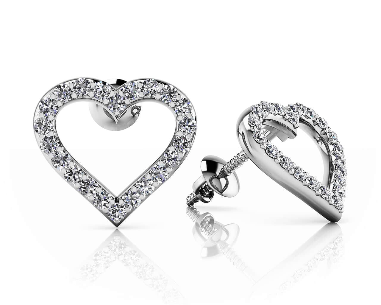 Sweetheart Diamond Earring 1/5 Carat Total Weight