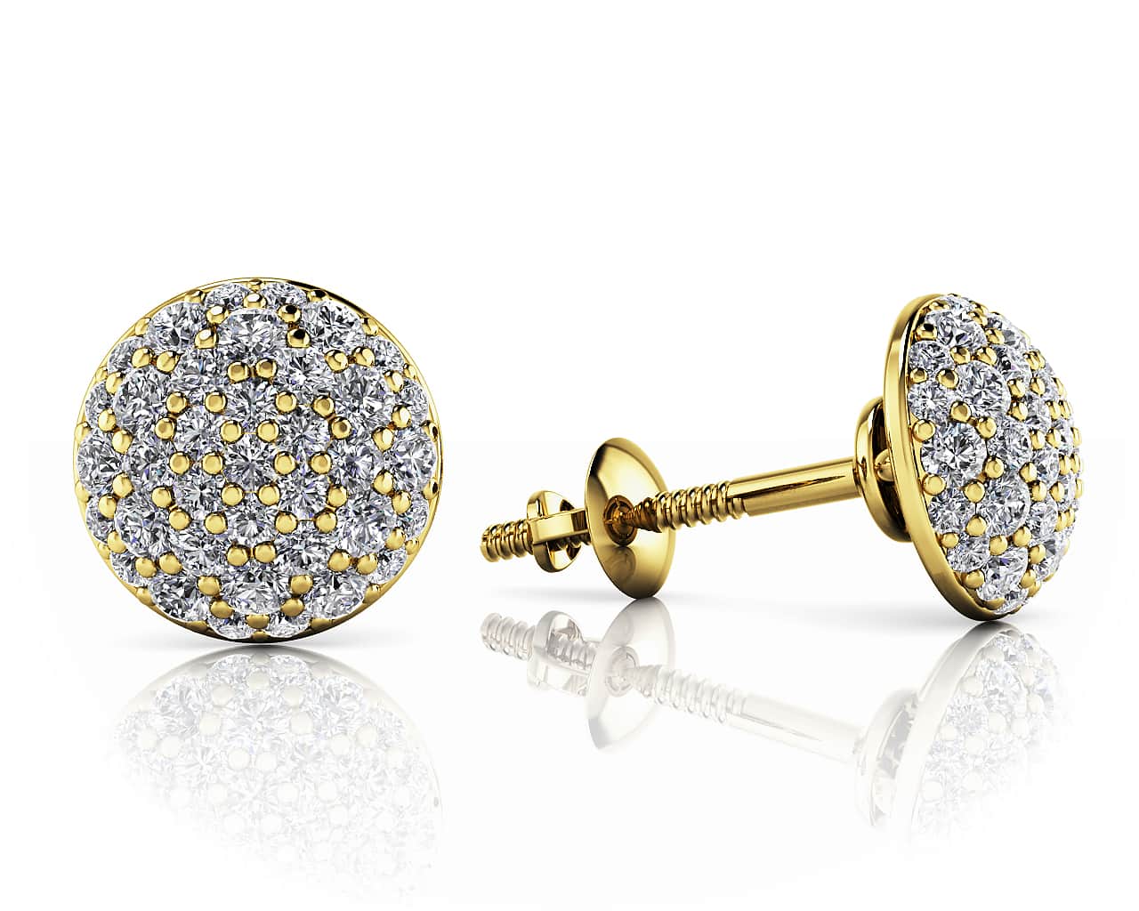 Pave Set Diamond Earrings 1/2 Carat Total Weight
