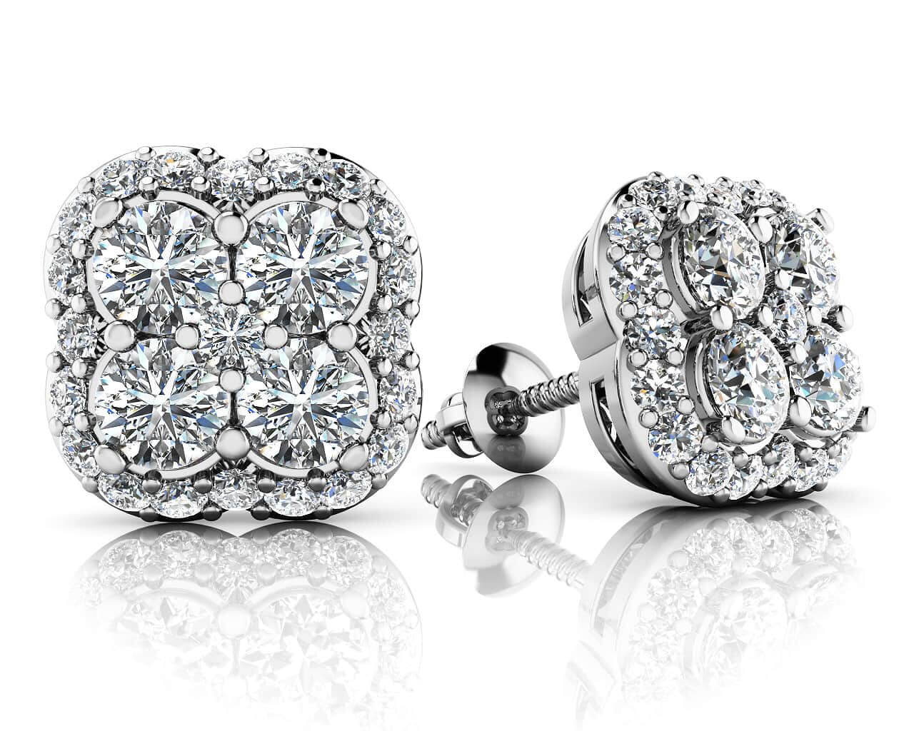 Lucky In Love Designer Stud Earrings 0.69 Carat Total Weight