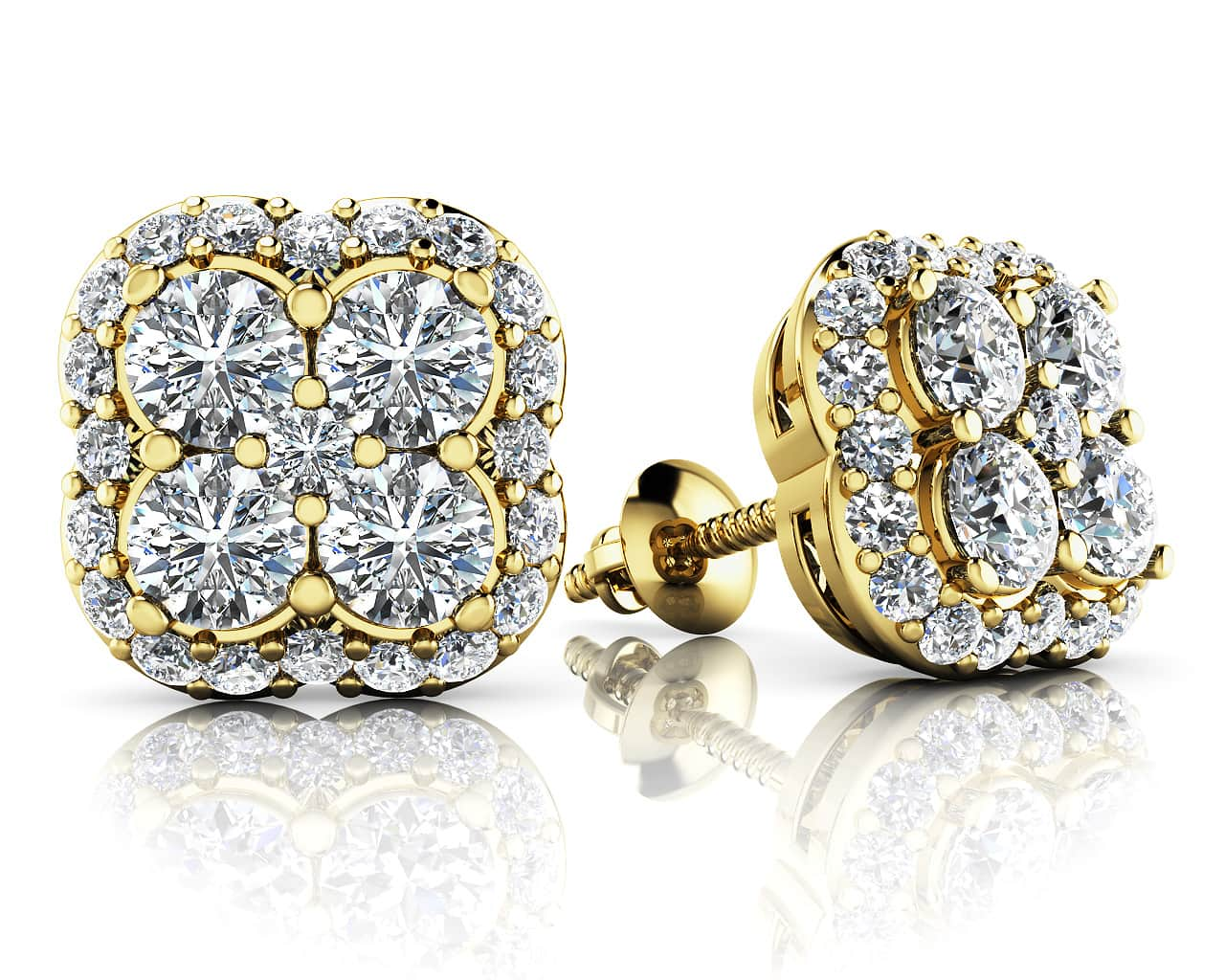 Lucky In Love Designer Stud Earrings 0.69 Carat Total Weight