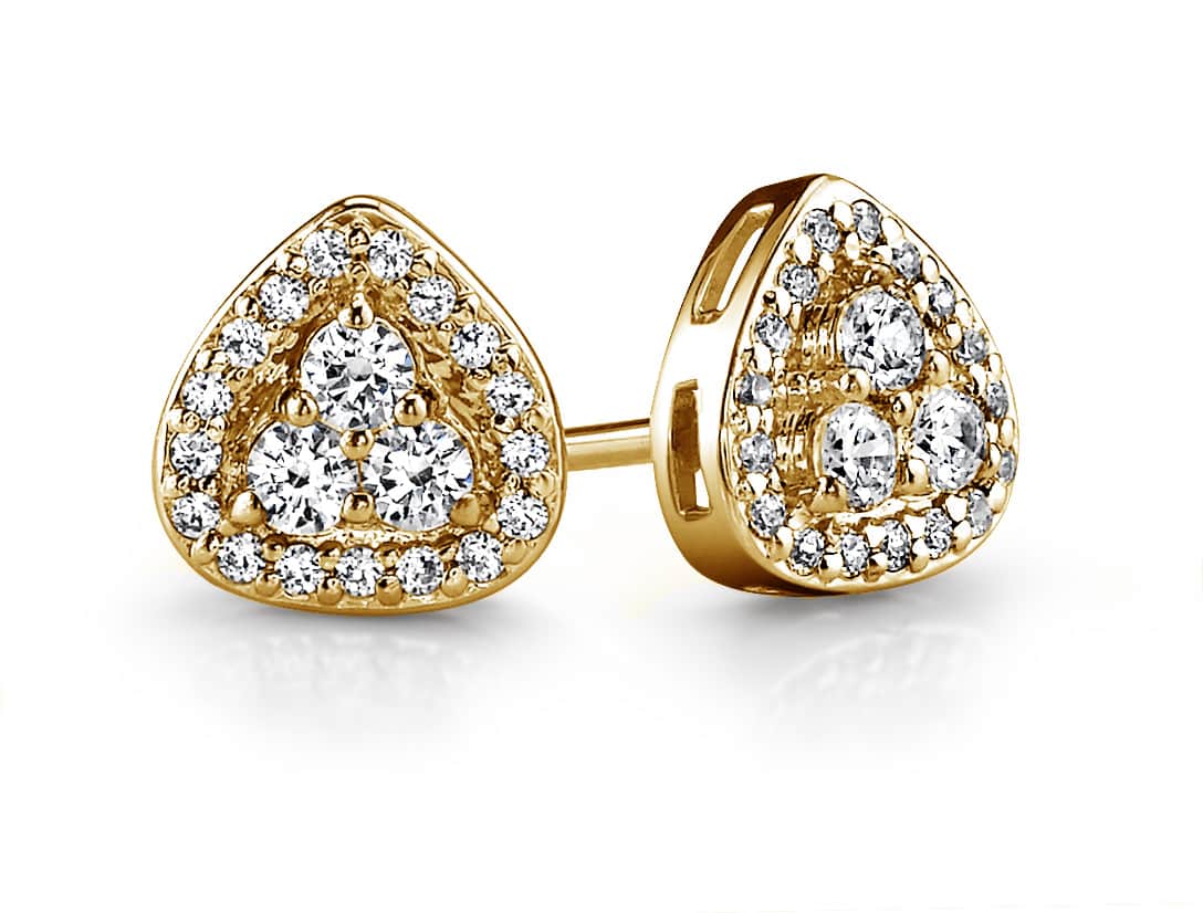 Triangular Diamond Earings Earrings 1/4 Carat Total Weight