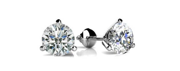 Classic Three Prong Diamond Stud Earrings 1/4 Carat Total Weight