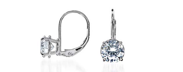 Basket on Leverback Earrings 1/5 Carat Total Weight