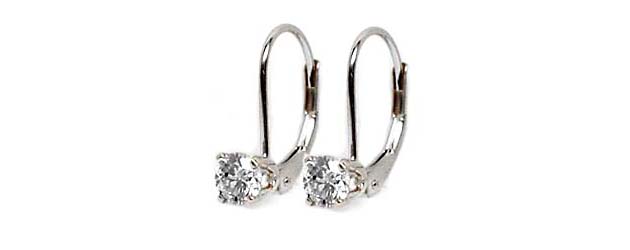 Prong on Leverback Earrings 1/5 Carat Total Weight