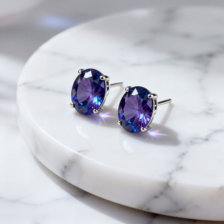 Tanzanite vs diamond side by side comparison