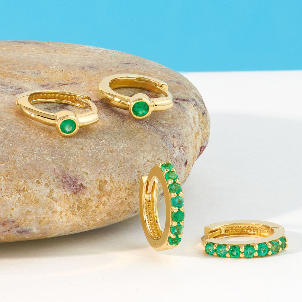 Emerald sterling silver jewelry collection