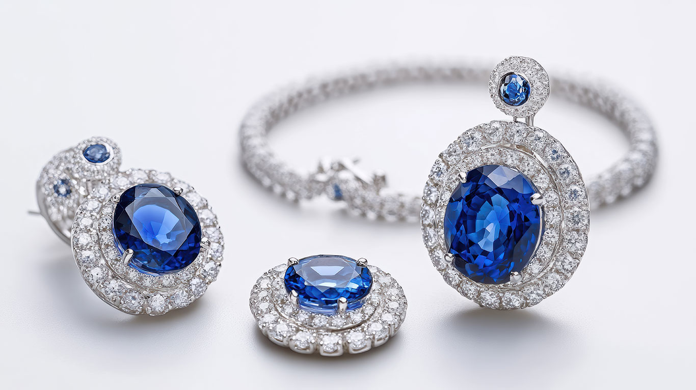 Sapphire sterling silver jewelry collection