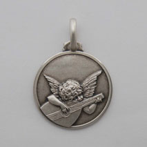 Sterling Silver Angelo Musicante Medal