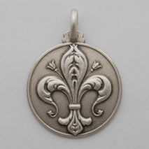 Sterling Silver Fleur de Lis Medal