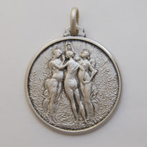 Sterling Silver Three Graces Medal