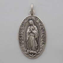 Sterling Silver Oval Guadalupe Medal