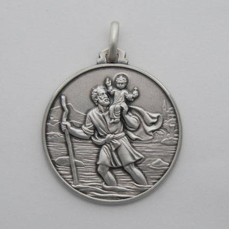 12mm Sterling Silver St Christopher Medal