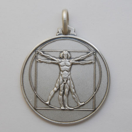 14mm Sterling Silver DaVinci Medal