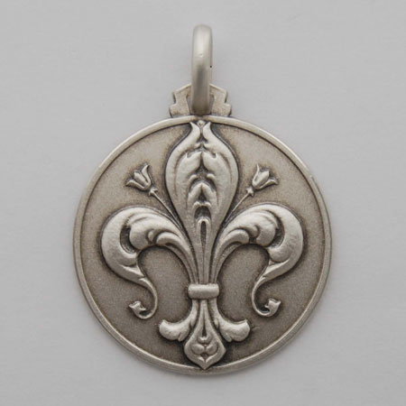 16mm Sterling Silver Fleur de Lis Medal
