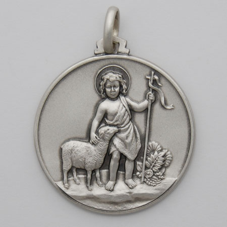 25mm Sterling Silver Young John the Baptist Medal