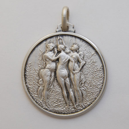 30mm Sterling Silver Three Graces Medal
