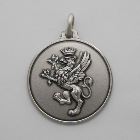 25mm Sterling Silver Griffin Medal