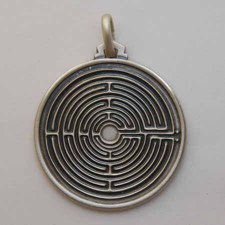 21mm Sterling Silver Labyrinth Medal