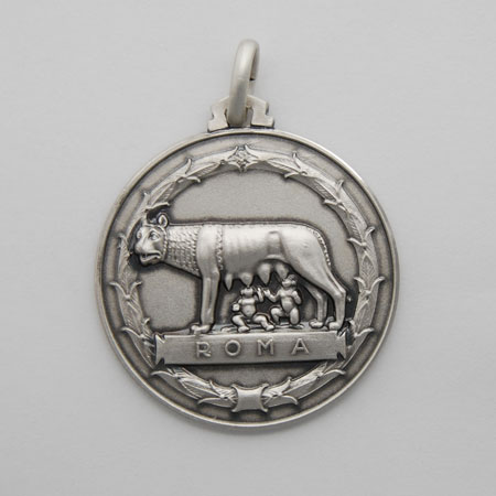 21mm Sterling Silver Lupa Medal