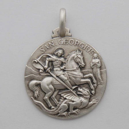 18mm Sterling Silver St. George Medal