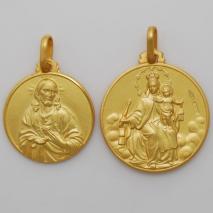 18K Yellow Gold Carmine / Scapolare, Double Sided Medallion