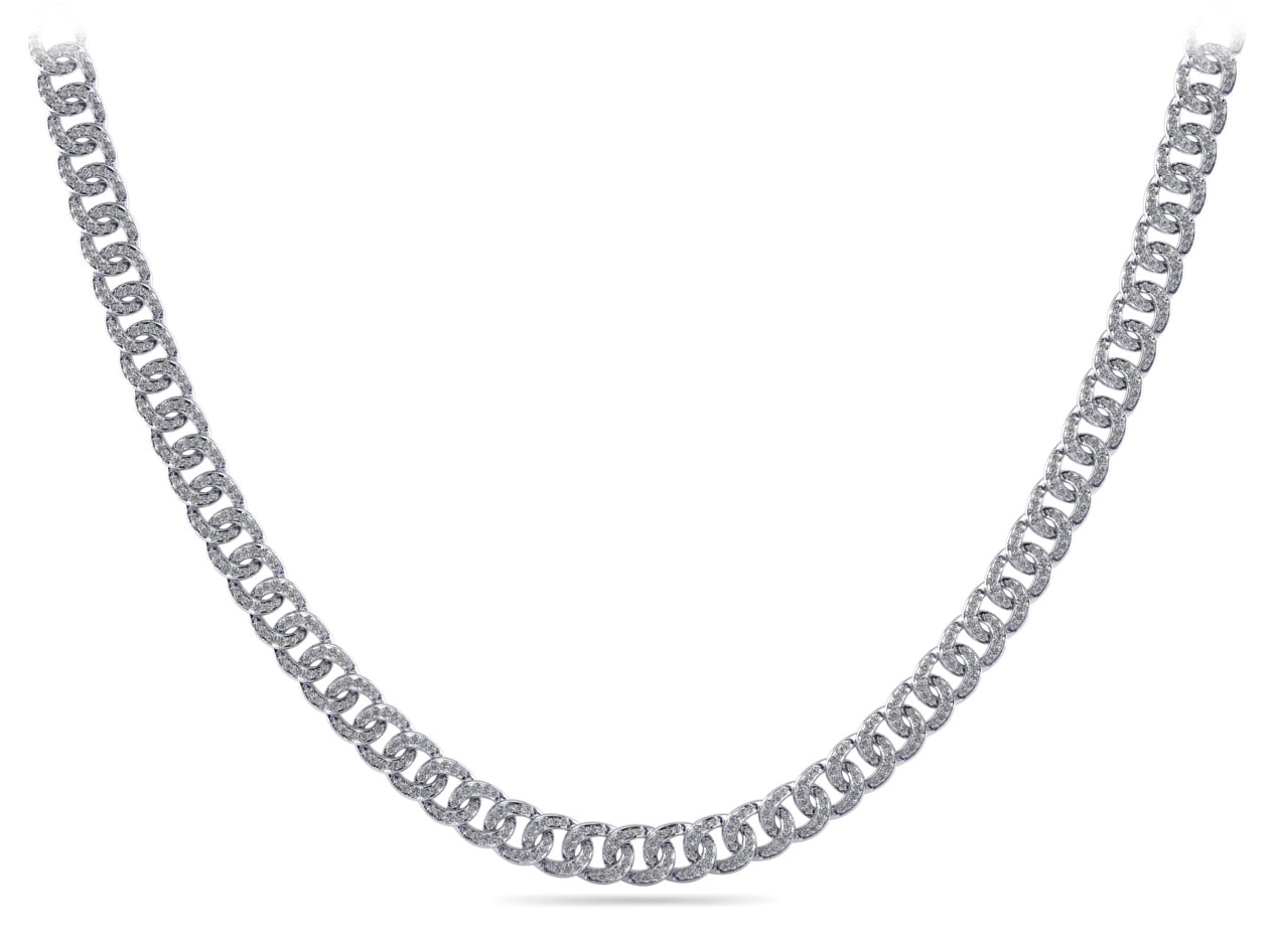 Graduated Swirl Diamond Necklace