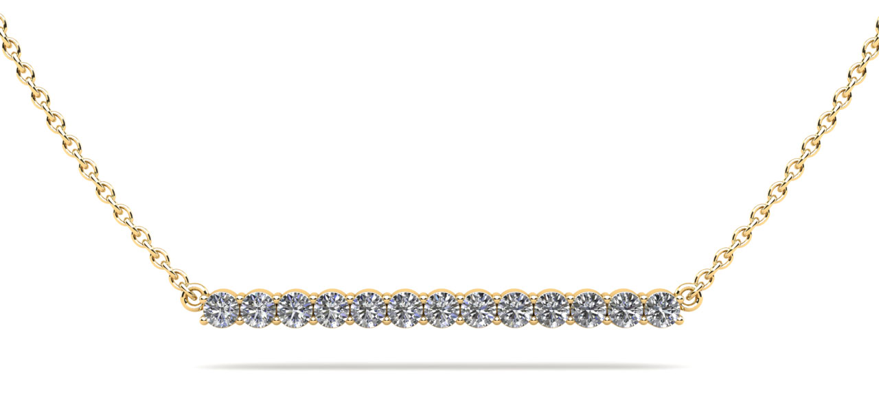  Modern Straight Line Diamond Pendant Necklace 3/4 Carat Total Weight  (Lab-Created) 0.78 C.T.W 14K yellow, white or rose gold - view 1