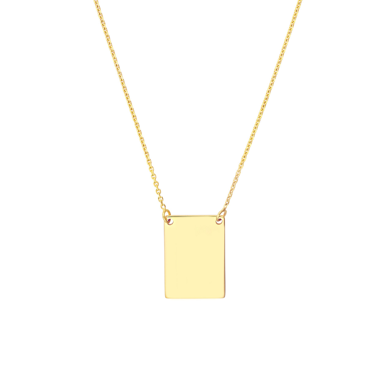 Engravable Rectangle Plate Adj. Necklace