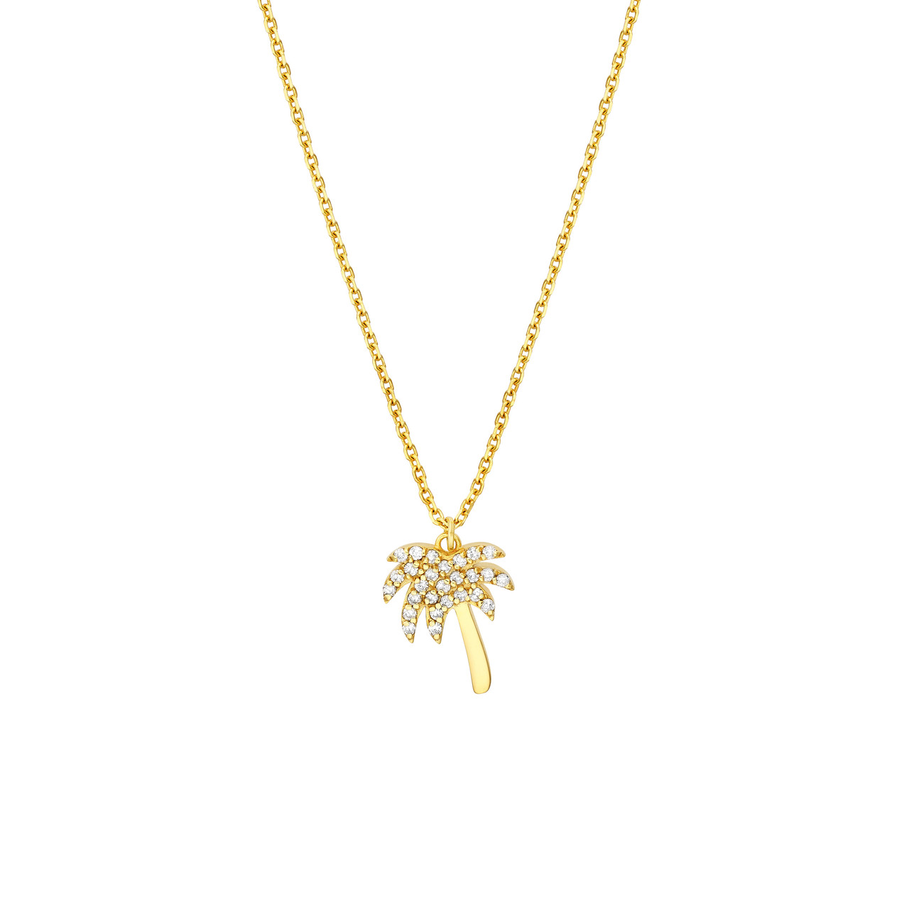 Diamond Palm Tree Necklace