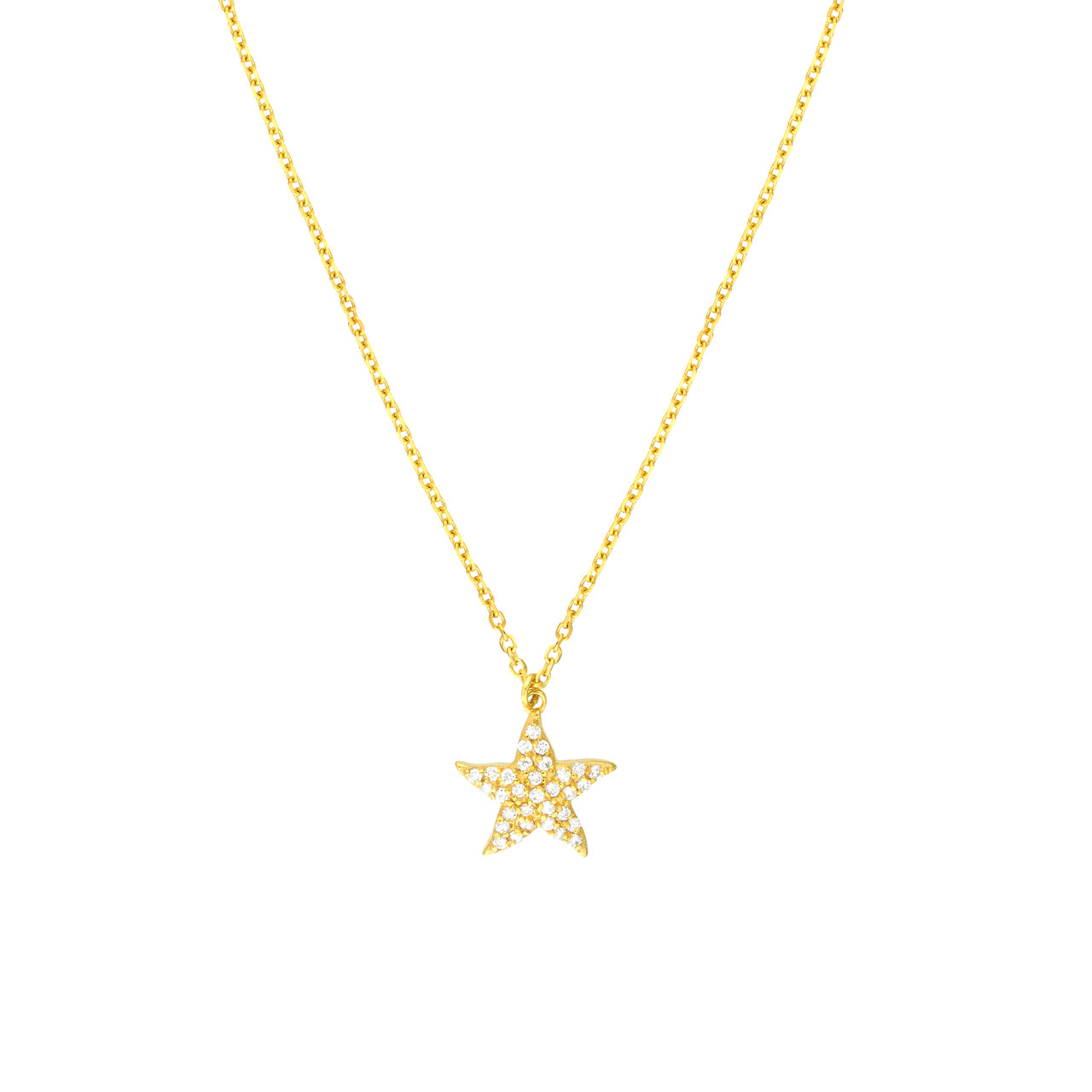 Pave Diamond Starfish Necklace NMID-MF041957