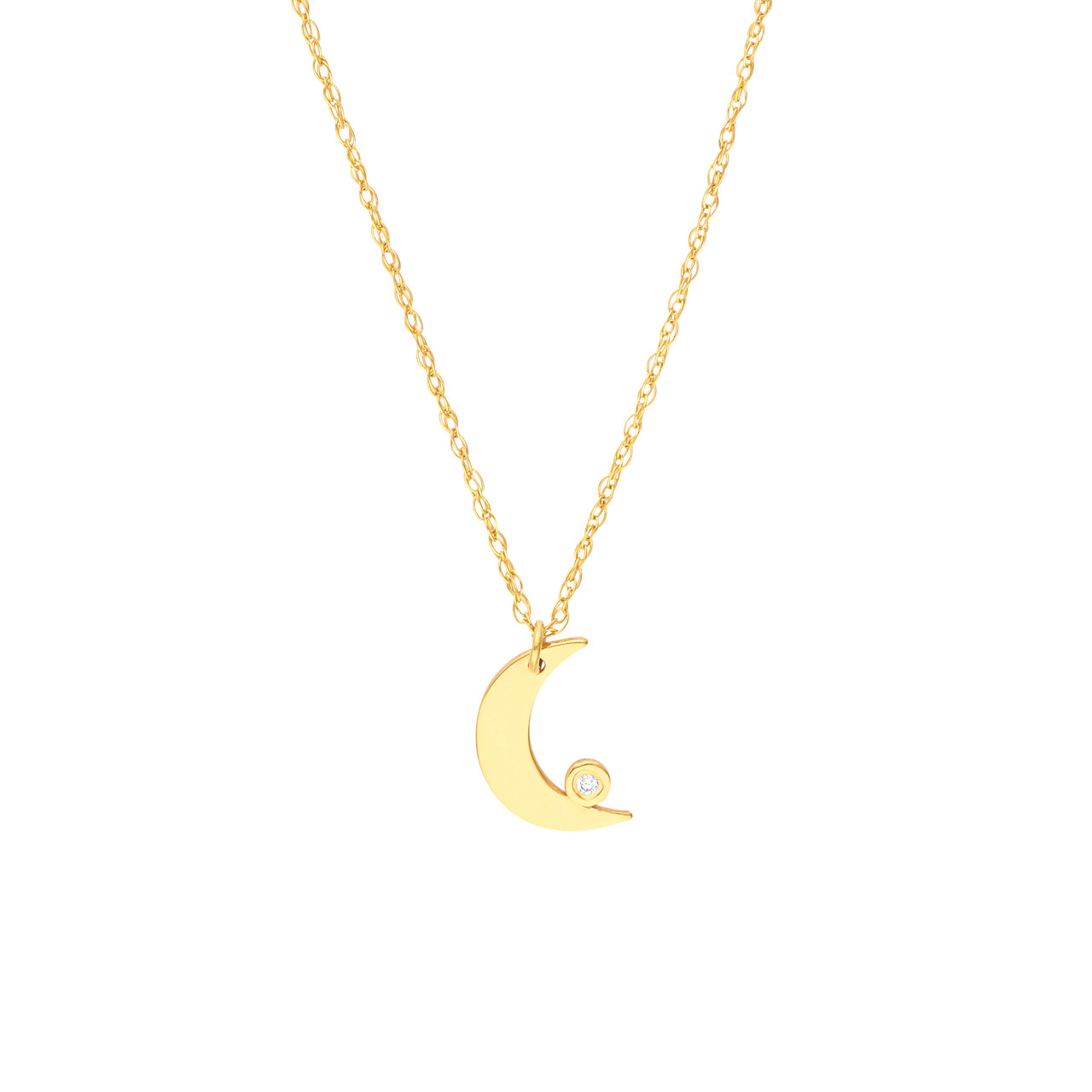 So You Diamond Bezel Half Moon Necklace NMID-MF042179